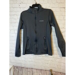 Columbia Women's Black  Thumb Hole Outdoor Full Zip Jacket Mock Neck Size Large